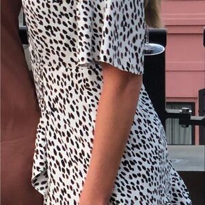 Topshop Black and White Patterned Dress